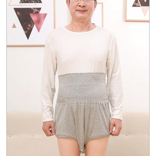 成人常年卧床护理短裤高腰护肚方便穿脱失禁内裤棉开扣隔尿裤 商品图2