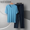 【超细莫代尔】SCHIESSER 德国舒雅铂雅高端超细莫代尔短袖长裤家居套装99/19534H 商品缩略图0