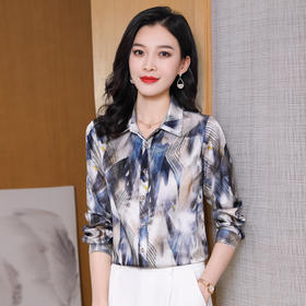 ASE-9208时尚优雅气质印花女士衬衫