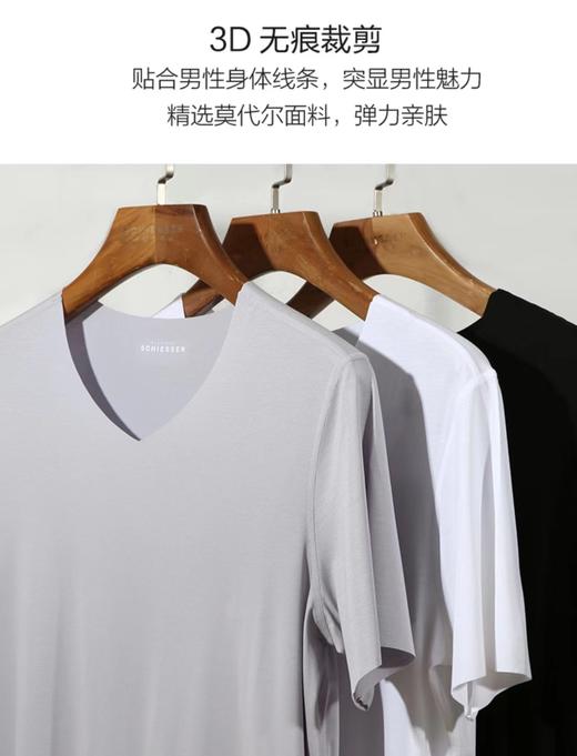 SCHIESSER 德国舒雅铂雅高端男夏季超细莫代尔T恤95/18656M 商品图2