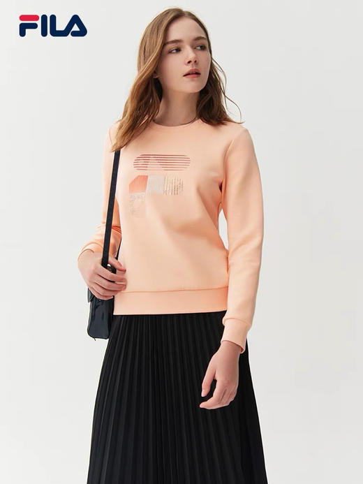FILA斐乐卫衣女子休闲宽松圆领运动针织套头衫 商品图1