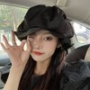 云朵帽子女秋冬季大头围百搭网红水母帽黑色显脸小贝雷帽小众设计 商品缩略图4