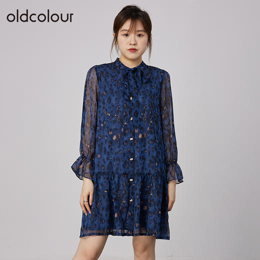 oldcolour2021秋商场同款宽松休闲气质碎花连衣裙N33103503 商品图2