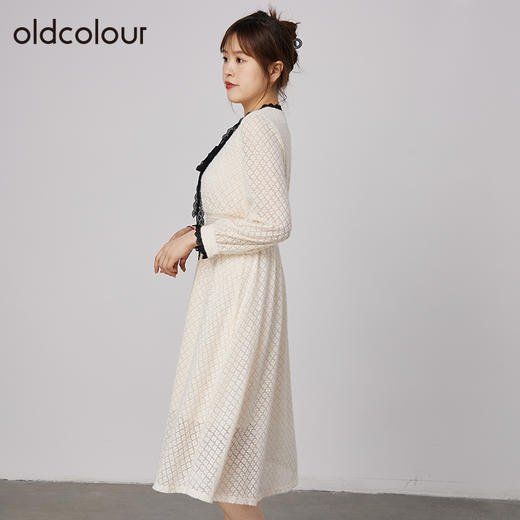 oldcolour2021秋商场同款纯色简约气质高腰显瘦连衣裙N33103398 商品图2