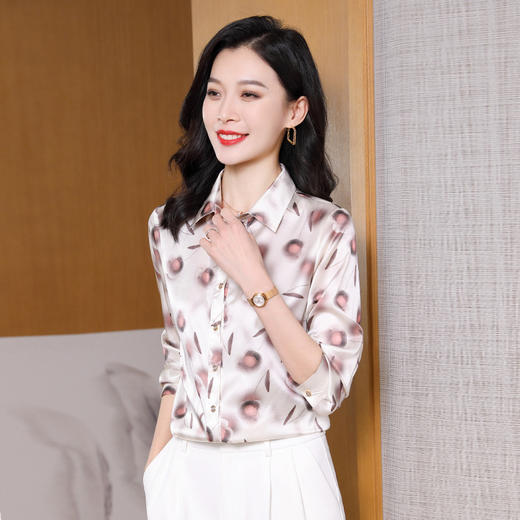 ASE-9205印花立领气质优雅女士衬衫 商品图1