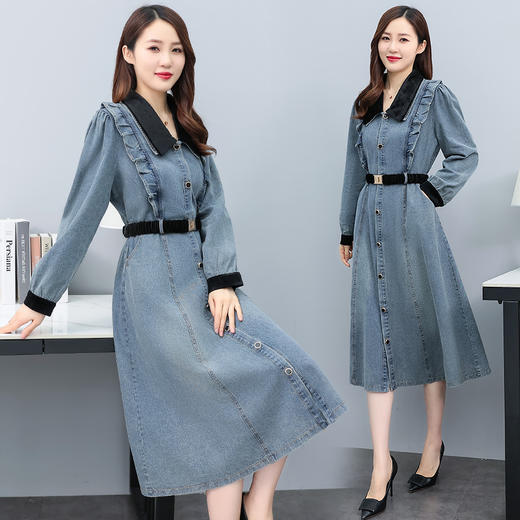 秋装新品，时尚韩版牛仔连衣裙HR-QY22909 商品图2