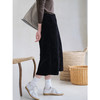 百搭显瘦，早秋新款女装半松紧灯芯绒开叉半裙一步裙HS22888 商品缩略图2