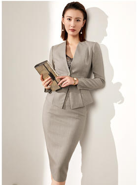 颈袖添香-套裙-J20304565A  颈袖添香秋冬季时尚气质女神范经理职业装套装小西装套裙