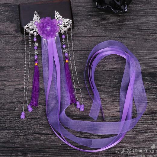 Lolita古典发饰头饰配饰女发夹边夹顶夹飘带古风古装汉服流苏对夹 商品图3