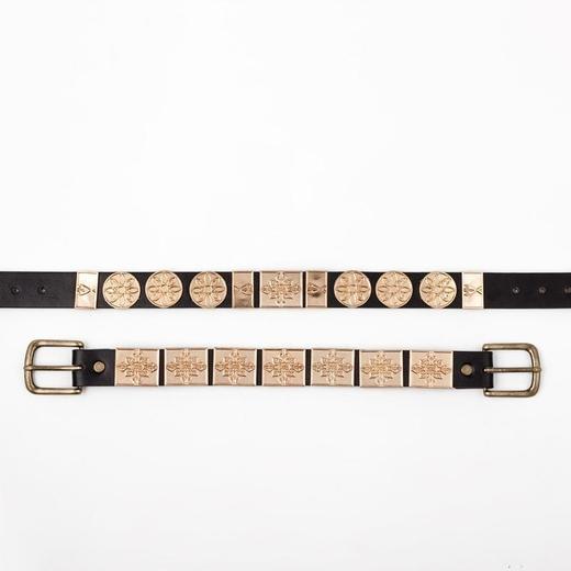 汉唐汉服革带腰带配饰日常百搭单品劲草明制双扣搭圆领袍 商品图1