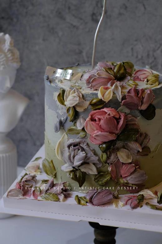 奶油霜刮刀花莫奈主题（4层胚3层夹心，水果默认火芒）务必提前三天预订 商品图1