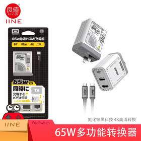 良值 Switch 65w 多功能快速充电器 视频转换器 配件