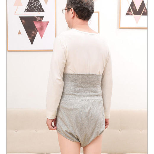 成人常年卧床护理短裤高腰护肚方便穿脱失禁内裤棉开扣隔尿裤 商品图3