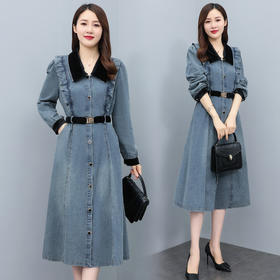 秋装新品，时尚韩版牛仔连衣裙HR-QY22909