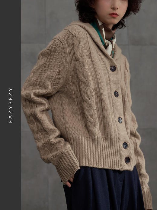 EAZYPEZY 2022AW 唐顿庄园2.0青果领羊绒羊毛开衫外套 商品图1