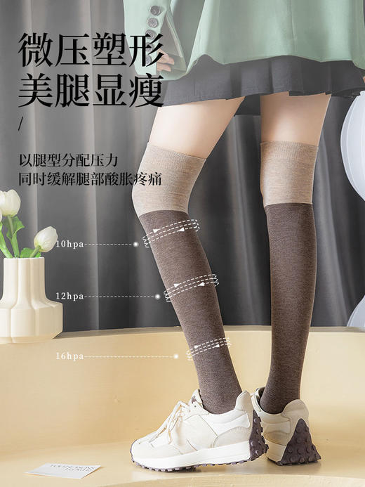 过膝长筒无骨袜子女纯棉高筒夏天薄款春秋季过膝盖大腿长袜 商品图2