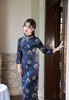 秋季新款，长袖单层棉麻复古深色日常花边旗袍XL-899 商品缩略图2