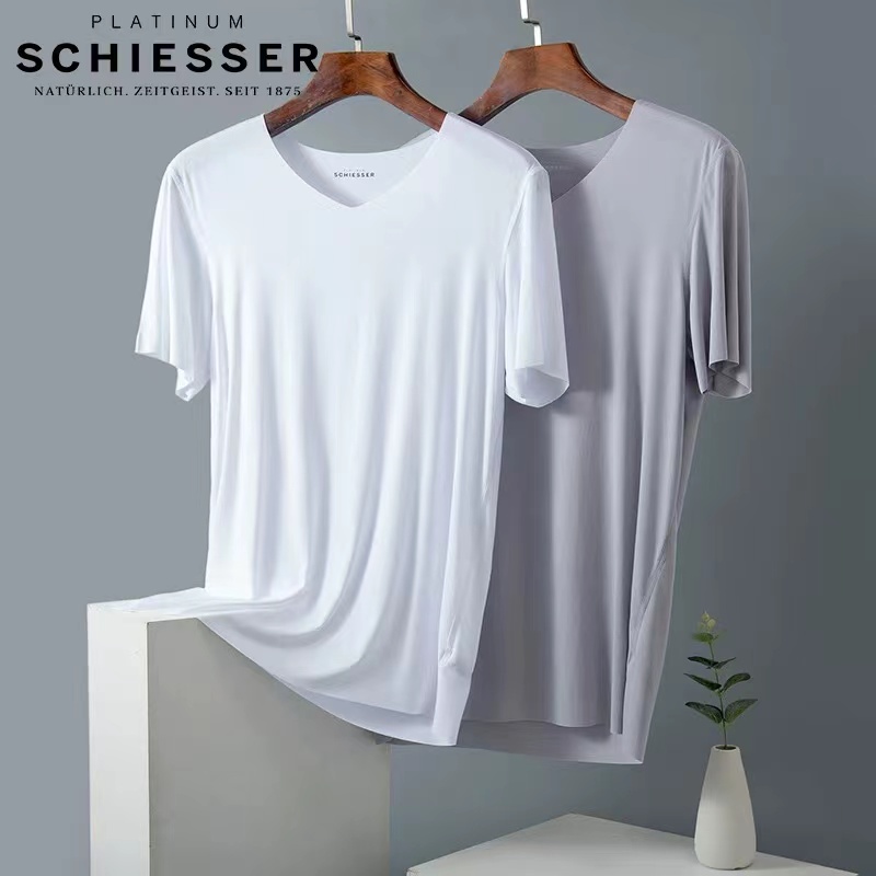 SCHIESSER 德国舒雅铂雅高端男夏季超细莫代尔T恤95/18656M