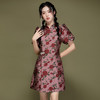 秋季新款，灯笼袖提花连衣裙改复古优雅气质改良日常旗袍OY-220360 商品缩略图2