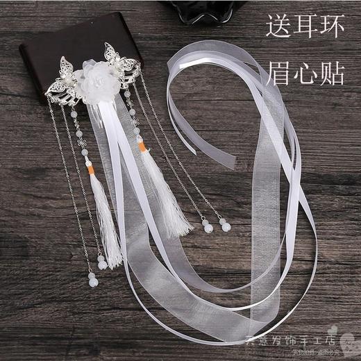 Lolita古典发饰头饰配饰女发夹边夹顶夹飘带古风古装汉服流苏对夹 商品图0