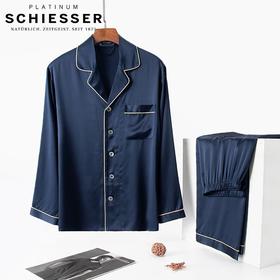 【100%桑蚕丝】SCHIESSER 德国舒雅铂雅高端舒适100%桑蚕丝男士休闲家居长袖长裤95/17080H