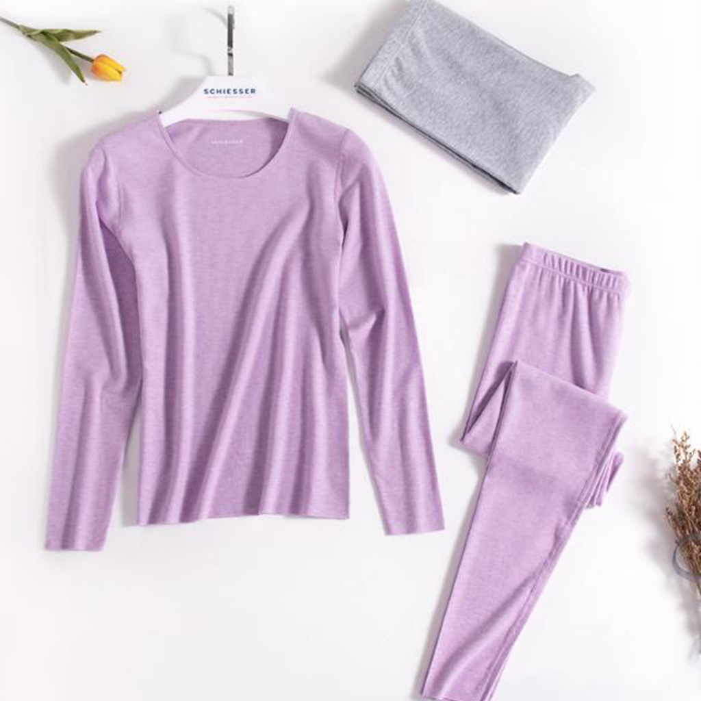 【棉莫双面磨毛随型裁】SCHIESSER德国舒雅女士随型裁双面磨毛保暖套装 最大尺码XXL 30/17960W