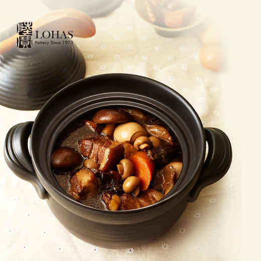陆宝-和风双盖陶锅家用煲汤炖煮陶瓷锅 商品图3