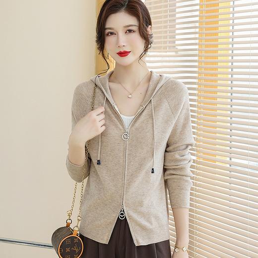 修身连帽针织开衫，小外搭毛衣外套CC-101-1823 商品图3