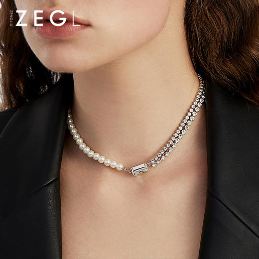 ZENGLIU高级感人造珍珠拼接项链女轻奢小众choker锁骨链网红颈链 月销 33 商品图6