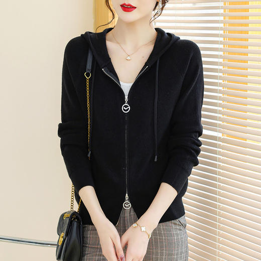 修身连帽针织开衫，小外搭毛衣外套CC-101-1823 商品图5