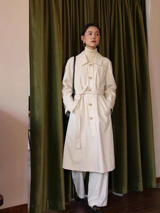 HeyDress法式风衣外套女秋季肌理设计感收腰休闲英伦风气质大衣 商品图1