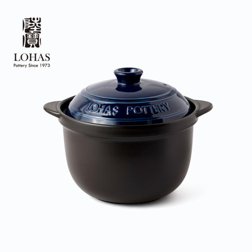 陆宝-乐彩双盖陶锅炖锅煲汤锅（宝石蓝）2.8L 商品图1