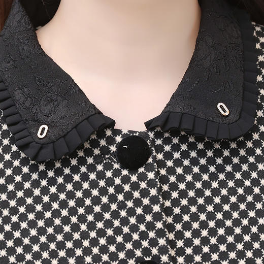 YWE 229024两件套装连衣裙中长款格子外套裙 商品图3