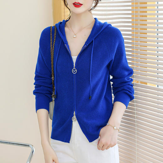 修身连帽针织开衫，小外搭毛衣外套CC-101-1823 商品图4