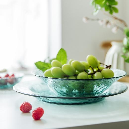 日本进口 津轻手工锤纹玻璃超清新青森系列碗盘 商品图2