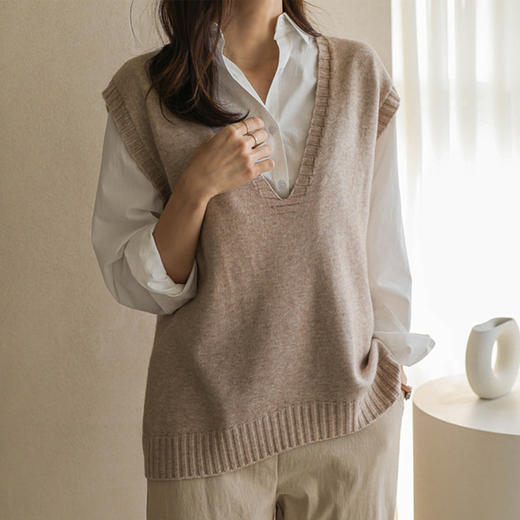 针织叠穿马甲新款宽松韩版薄款外穿背心SR-B28710 商品图7