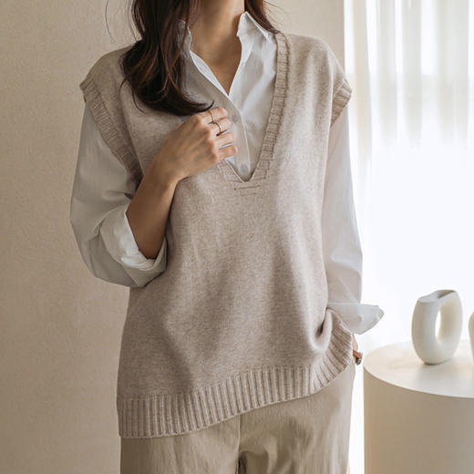 针织叠穿马甲新款宽松韩版薄款外穿背心SR-B28710 商品图1