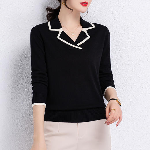 小西装领薄款毛衣，内搭翻领打底针织衫CC-101-26023 商品图3