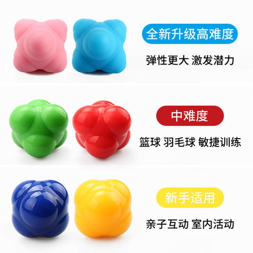 六角球反应球变向球灵敏反弹篮球网球羽毛球乒乓球敏捷训练器儿童 商品图3