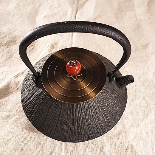 【样品清仓无原包装，介意者慎拍】渡和堂手工铁壶旭日映松0.65L 商品图3