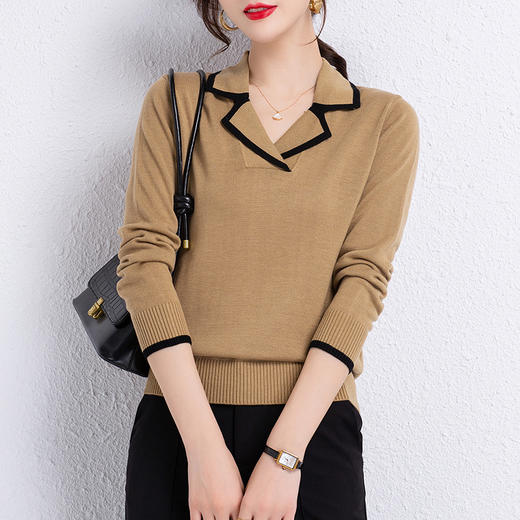 小西装领薄款毛衣，内搭翻领打底针织衫CC-101-26023 商品图2