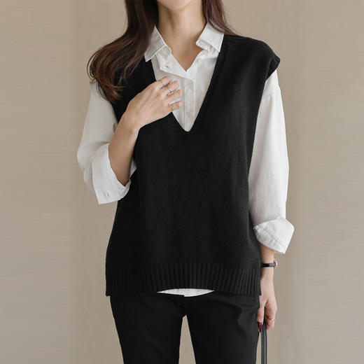 针织叠穿马甲新款宽松韩版薄款外穿背心SR-B28710 商品图6