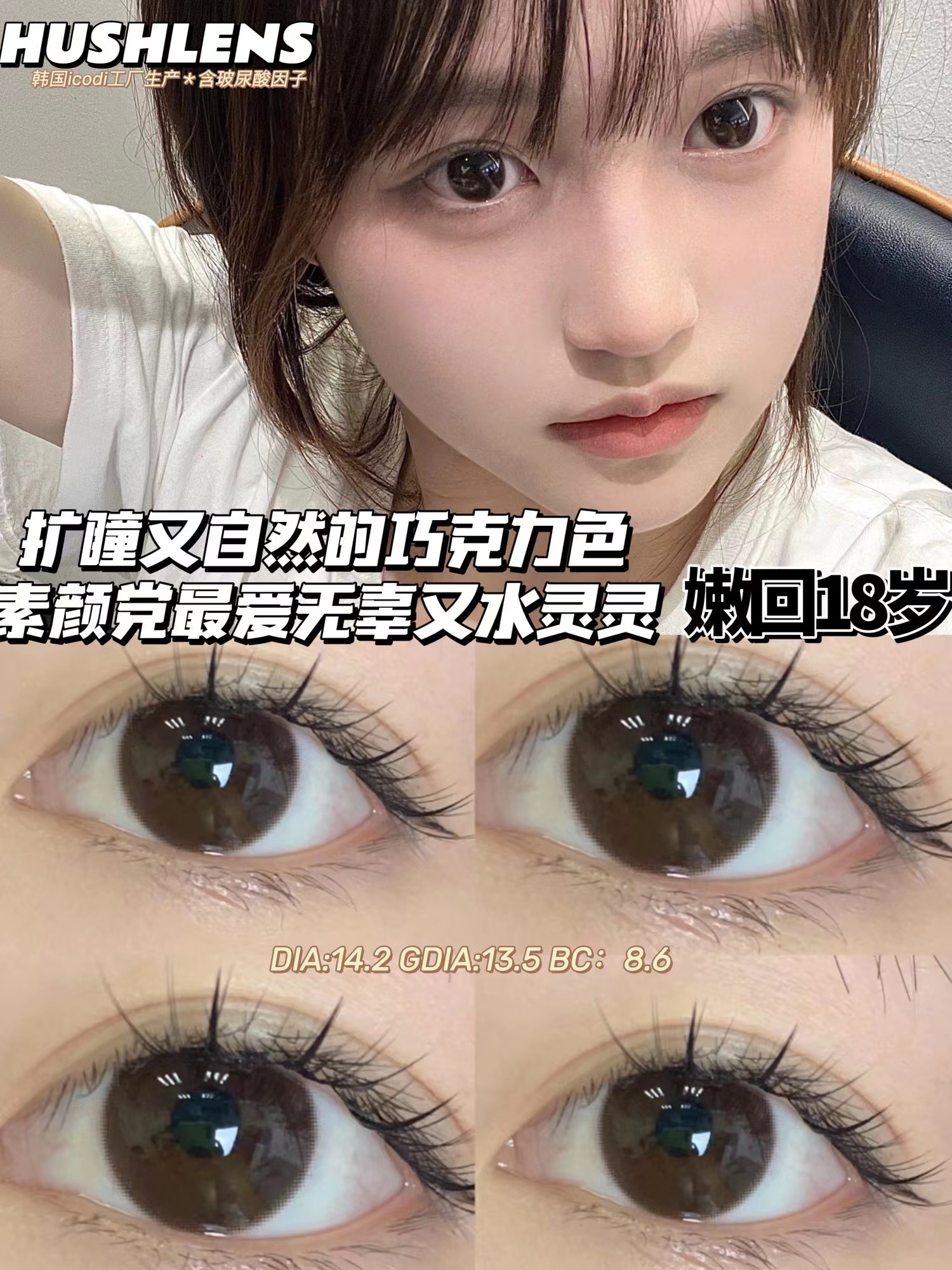 hushlens 年抛 榛果拿铁/黑鹰拿铁