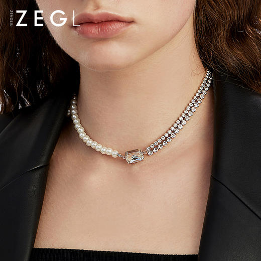 ZENGLIU高级感人造珍珠拼接项链女轻奢小众choker锁骨链网红颈链 月销 33 商品图3