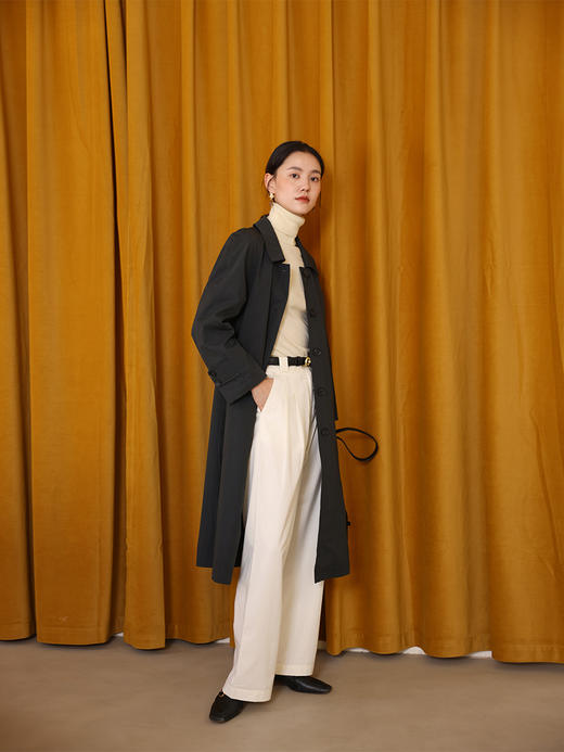 HeyDress法式风衣外套女秋季肌理设计感收腰休闲英伦风气质大衣 商品图3