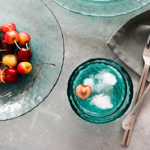 日本进口 津轻手工锤纹玻璃超清新青森系列碗盘 商品图5