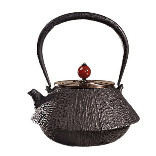 【样品清仓无原包装，介意者慎拍】渡和堂手工铁壶旭日映松0.65L 商品图0