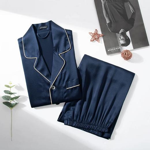 【100%桑蚕丝】SCHIESSER 德国舒雅铂雅高端舒适100%桑蚕丝男士休闲家居长袖长裤95/17080H 商品图3