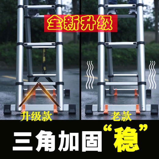 人字梯子家用多功能折叠伸缩铝合金工程加厚升降节节升室内小楼梯 商品图2