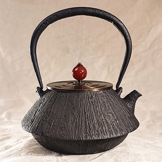 【样品清仓无原包装，介意者慎拍】渡和堂手工铁壶旭日映松0.65L 商品图4